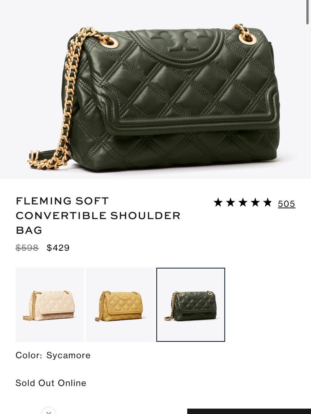 Tory Burch Fleming Soft Convertible Shoulder Bag